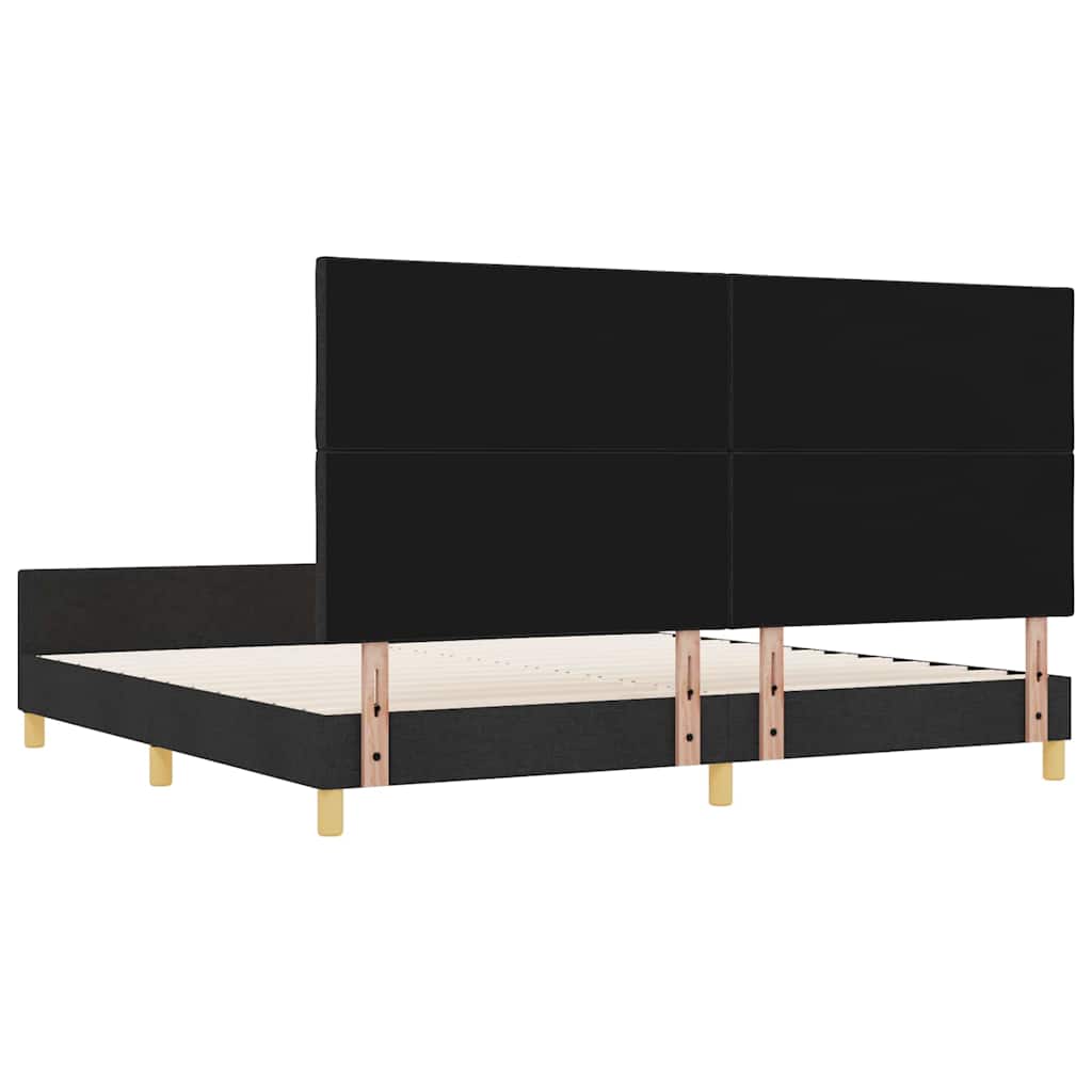 vidaXL Σκελετός Κρεβατιού με κεφαλάρι Μαύρο 200 x 200 cm ύφασμα