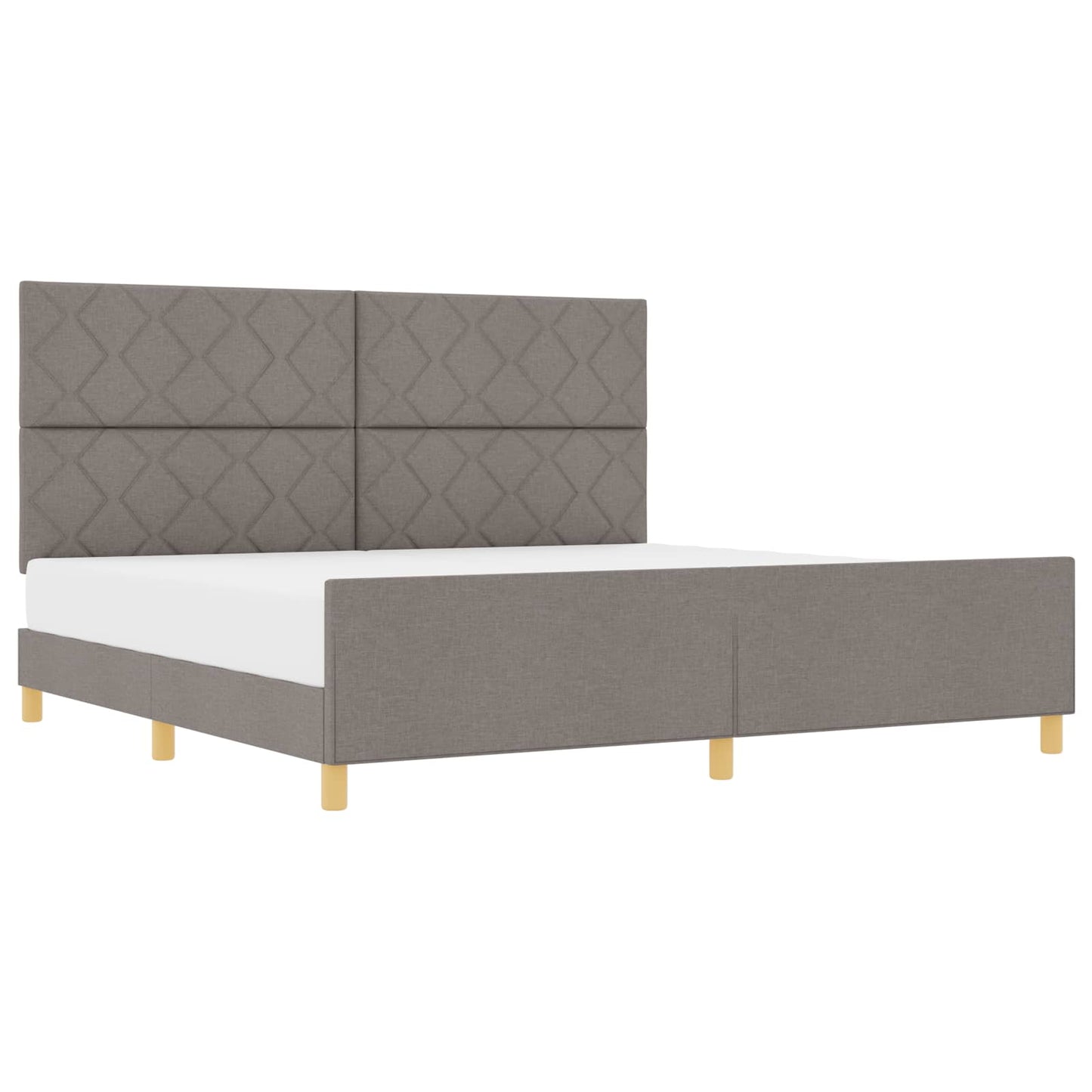 vidaXL Σκελετός Κρεβατιού με κεφαλάρι Taupe 200 x 200 cm ύφασμα