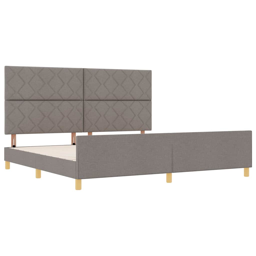 vidaXL Σκελετός Κρεβατιού με κεφαλάρι Taupe 200 x 200 cm ύφασμα