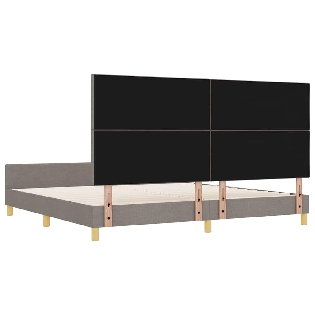 vidaXL Σκελετός Κρεβατιού με κεφαλάρι Taupe 200 x 200 cm ύφασμα