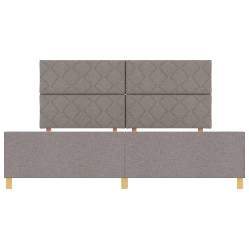 vidaXL Σκελετός Κρεβατιού με κεφαλάρι Taupe 200 x 200 cm ύφασμα