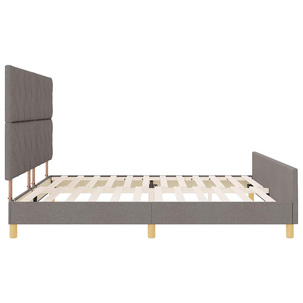 vidaXL Σκελετός Κρεβατιού με κεφαλάρι Taupe 200 x 200 cm ύφασμα