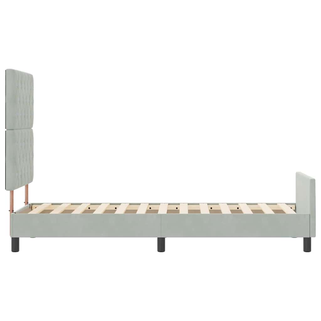 vidaXL Κρεβάτι με ελατήρια Ανοιχτό γκρι 80 x 200 cm Βελούδο