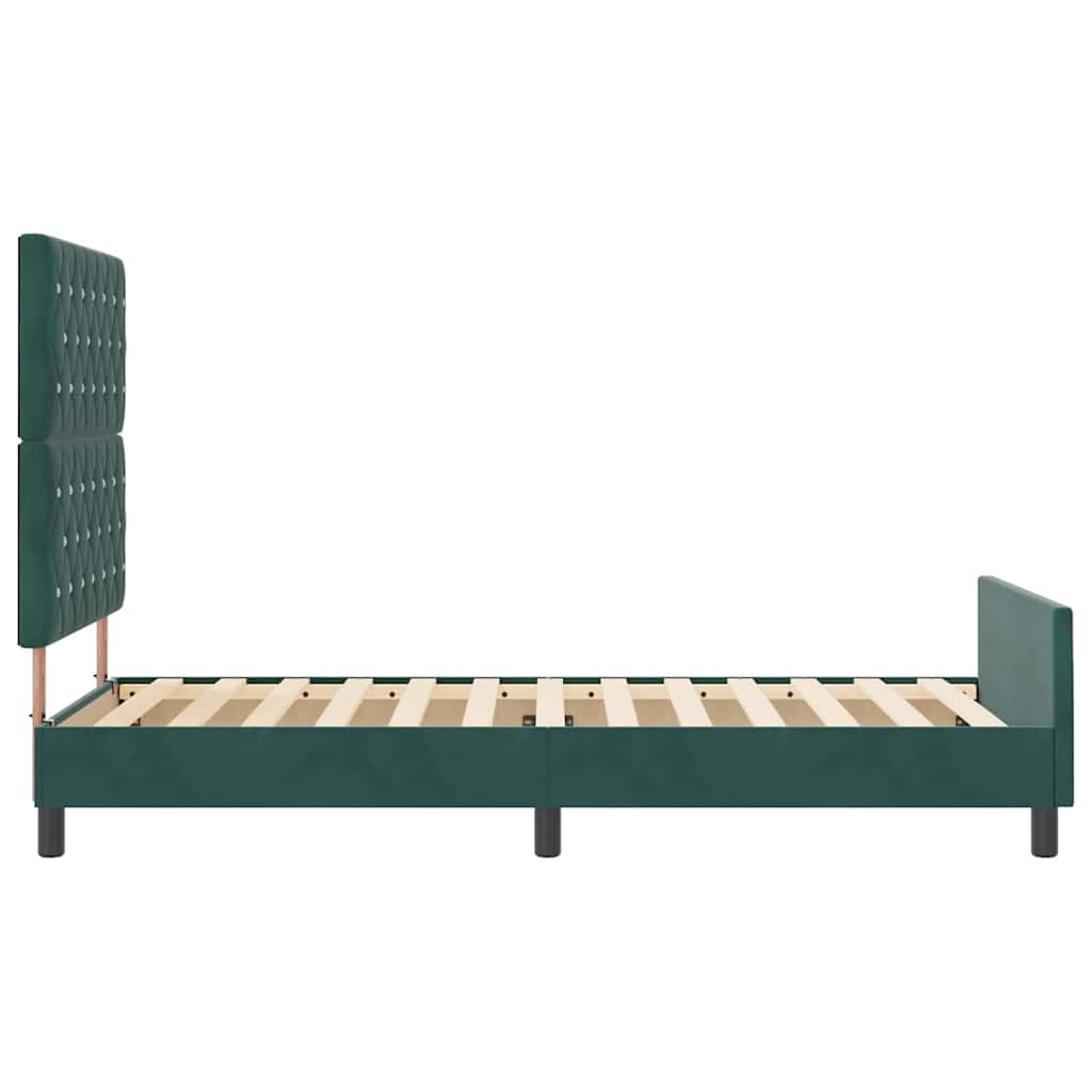 vidaXL Κρεβάτι με ελατήρια Σκούρο Πράσινο 90 x 200 cm Βελούδο