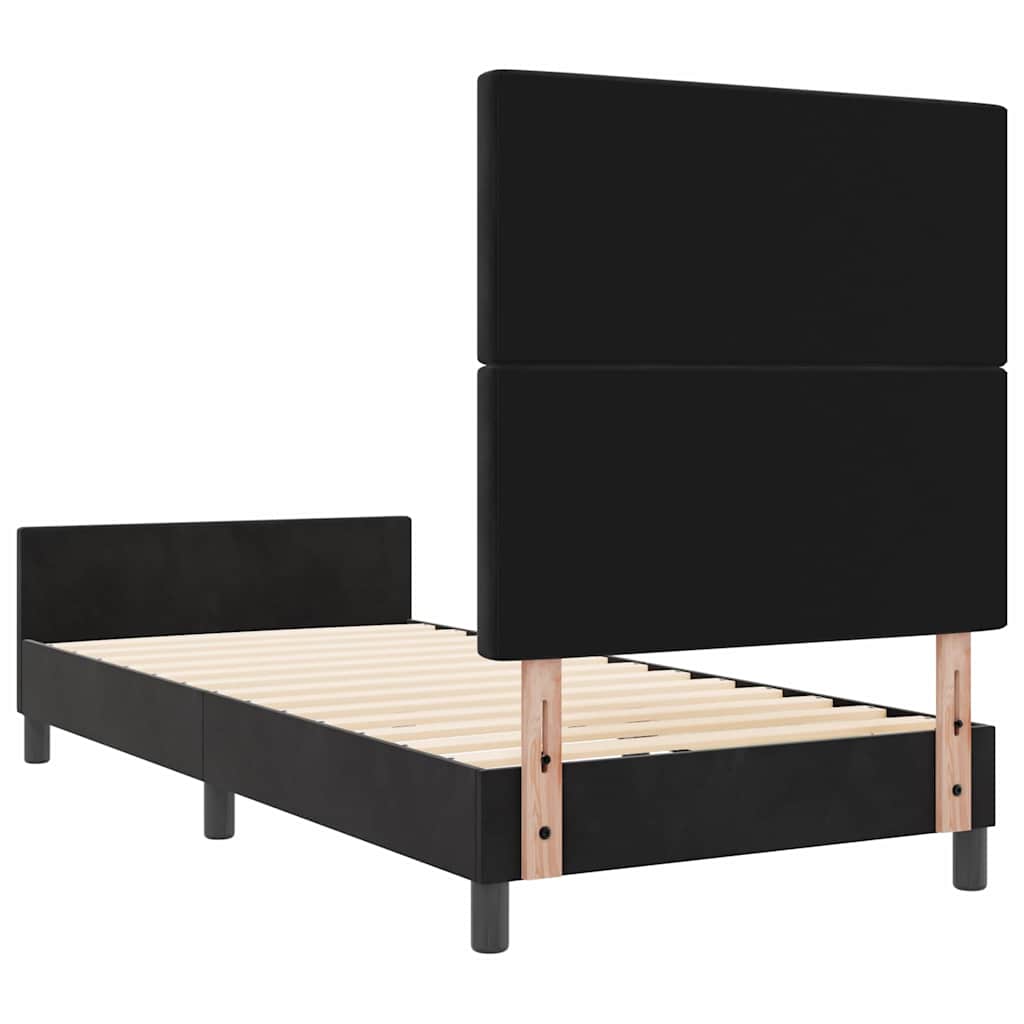 vidaXL Κρεβάτι με ελατήρια με κεφαλάρι Μαύρο 100 x 200 cm Βελούδο