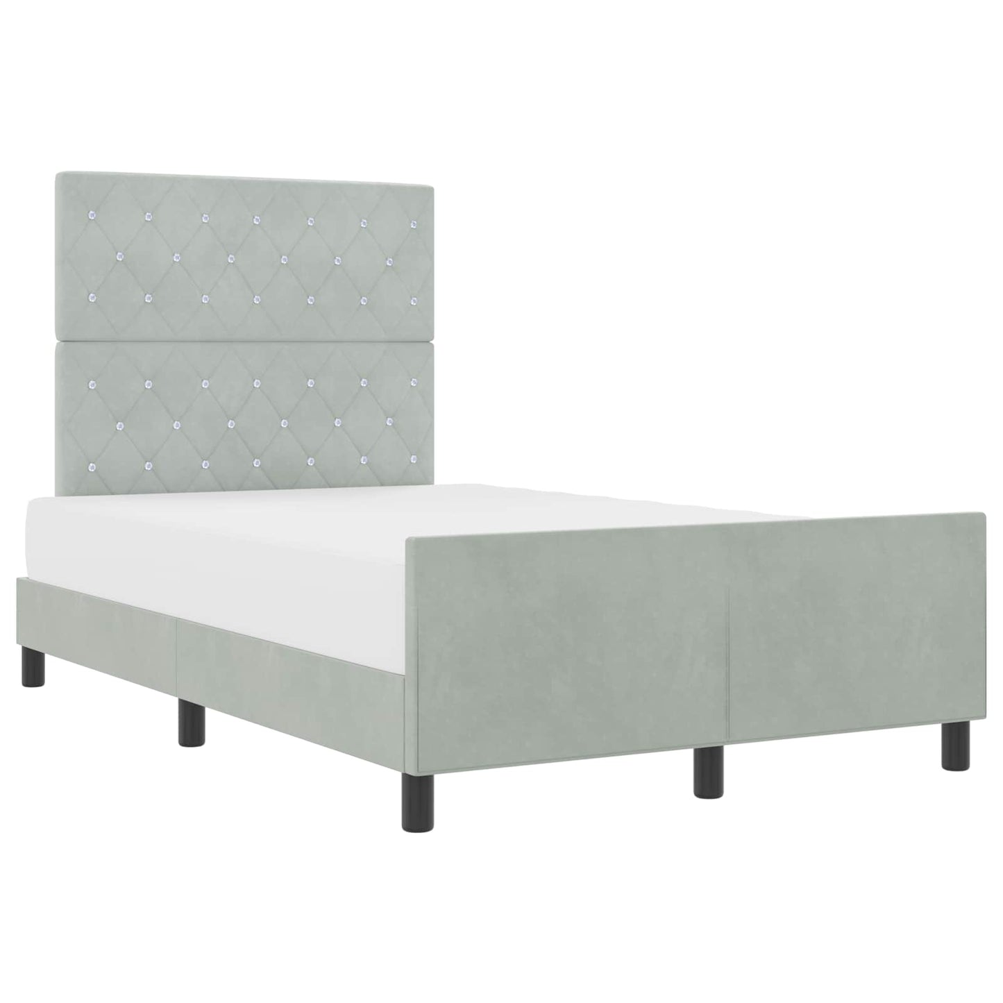 vidaXL Κρεβάτι με ελατήρια Ανοιχτό γκρι 120 x 200 cm Βελούδο