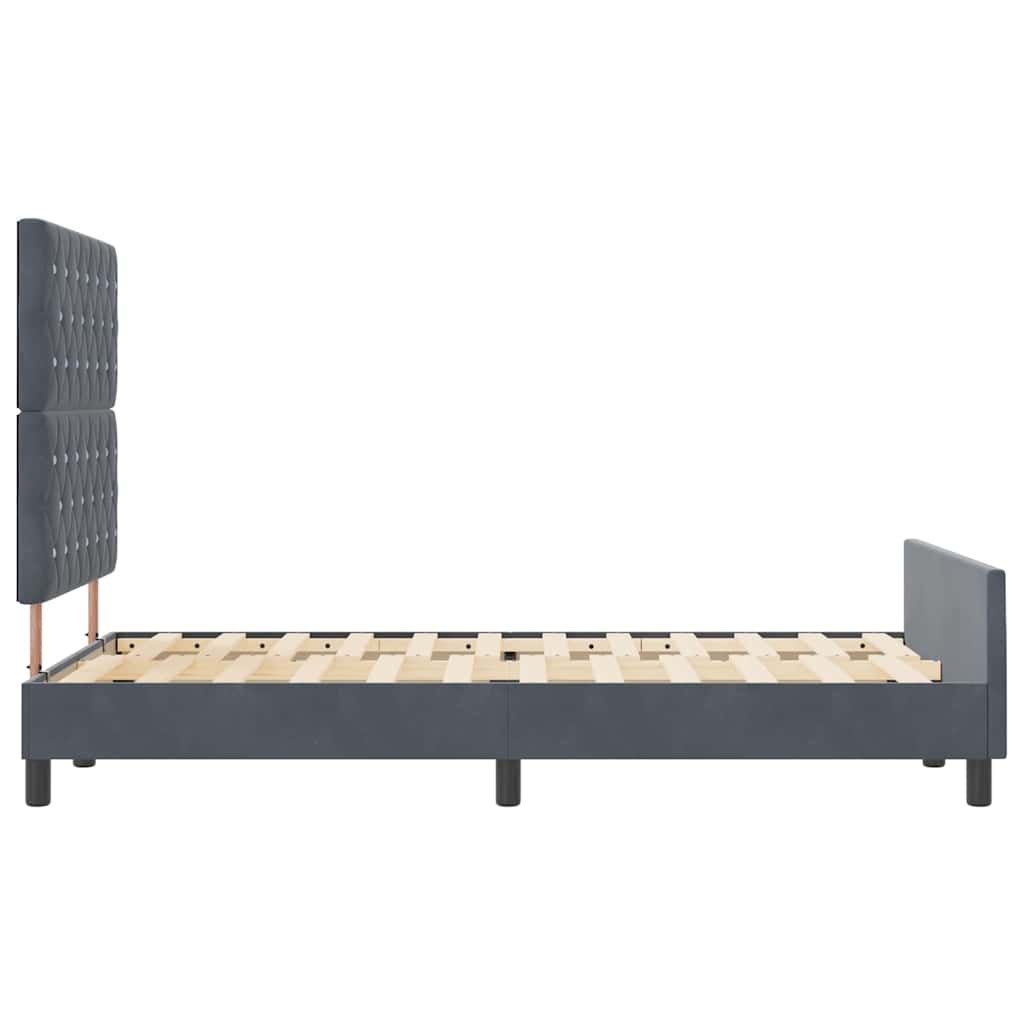 vidaXL Κρεβάτι με ελατήρια Σκούρο γκρι 120 x 200 cm Βελούδο