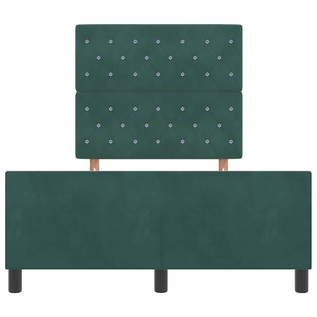 vidaXL Κρεβάτι με ελατήρια Σκούρο Πράσινο 120 x 200 cm Βελούδο