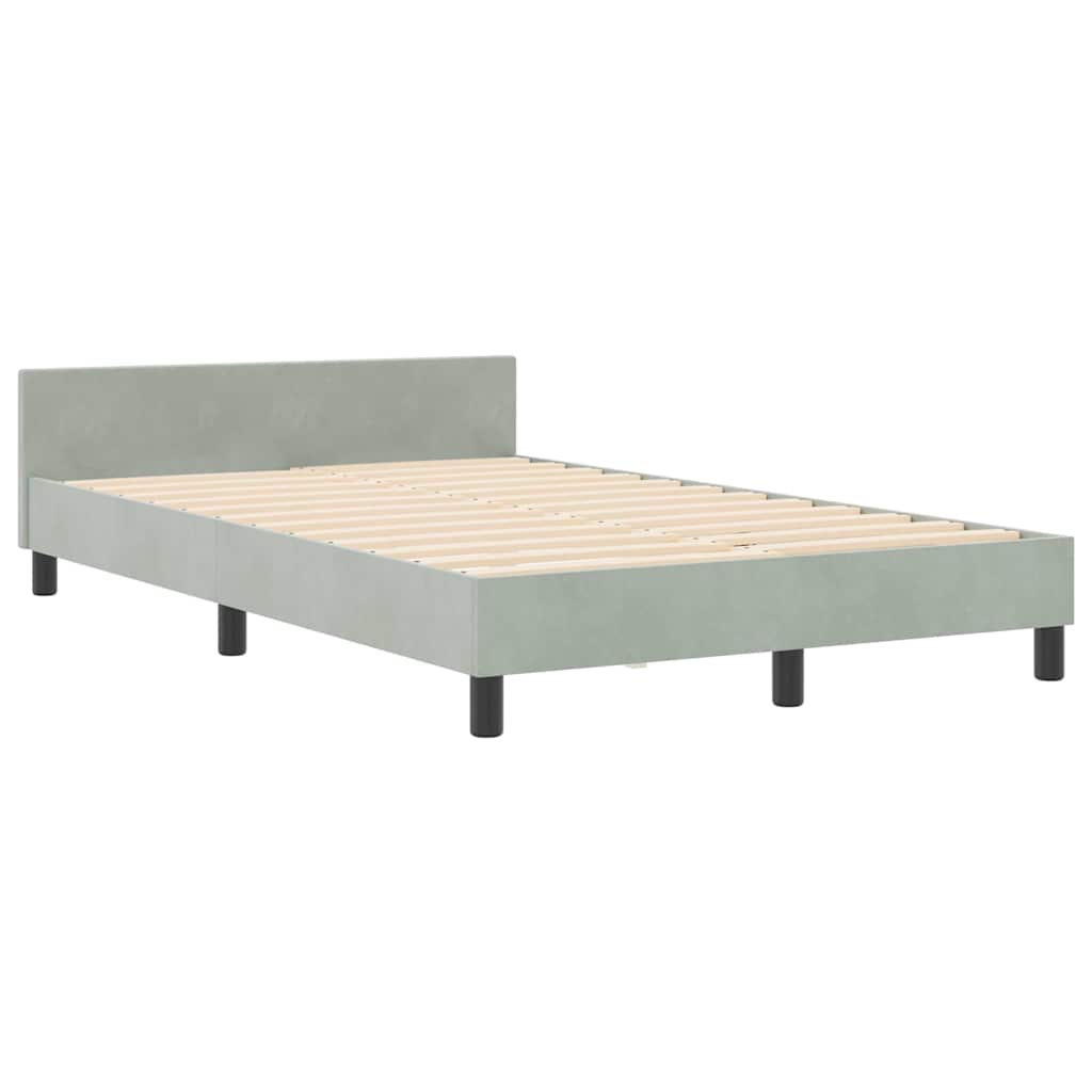 vidaXL Κρεβάτι με ελατήρια Ανοιχτό γκρι 120 x 200 cm Βελούδο