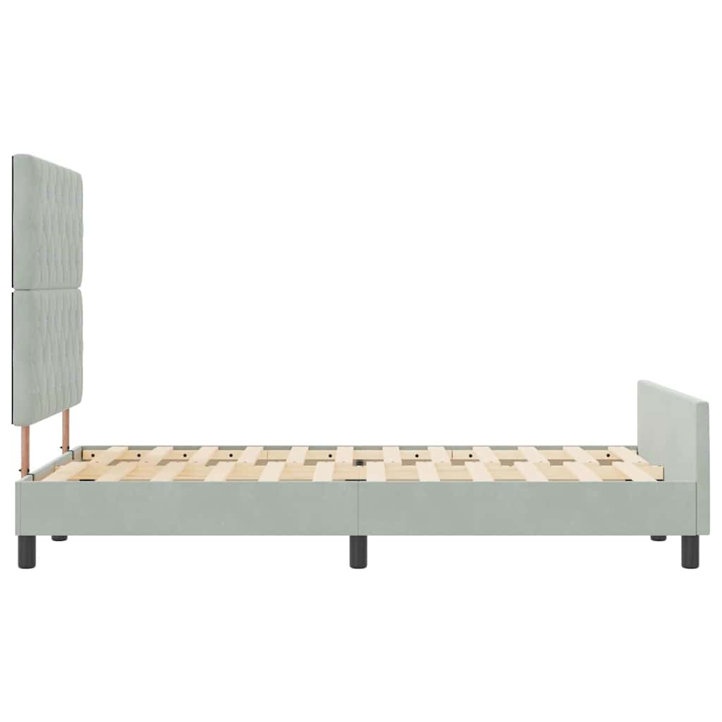 vidaXL Κρεβάτι με ελατήρια Ανοιχτό γκρι 120 x 200 cm Βελούδο
