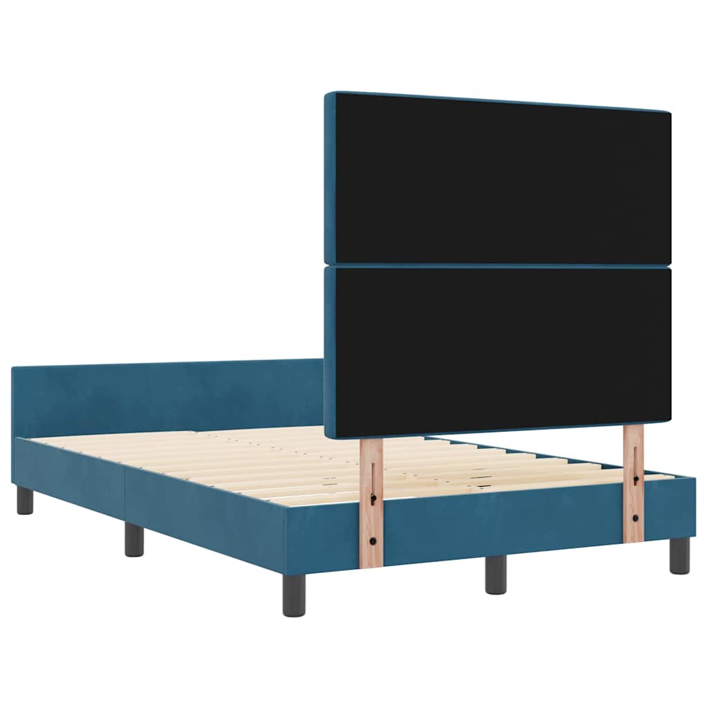 vidaXL Κρεβάτι με ελατήρια Σκούρο Μπλε 120 x 200 cm Βελούδο