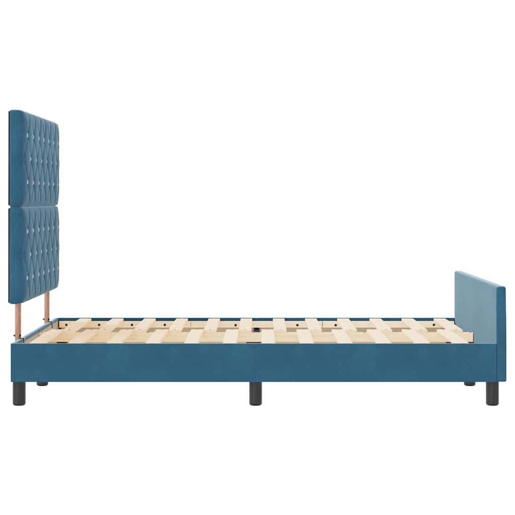 vidaXL Κρεβάτι με ελατήρια Σκούρο Μπλε 120 x 200 cm Βελούδο