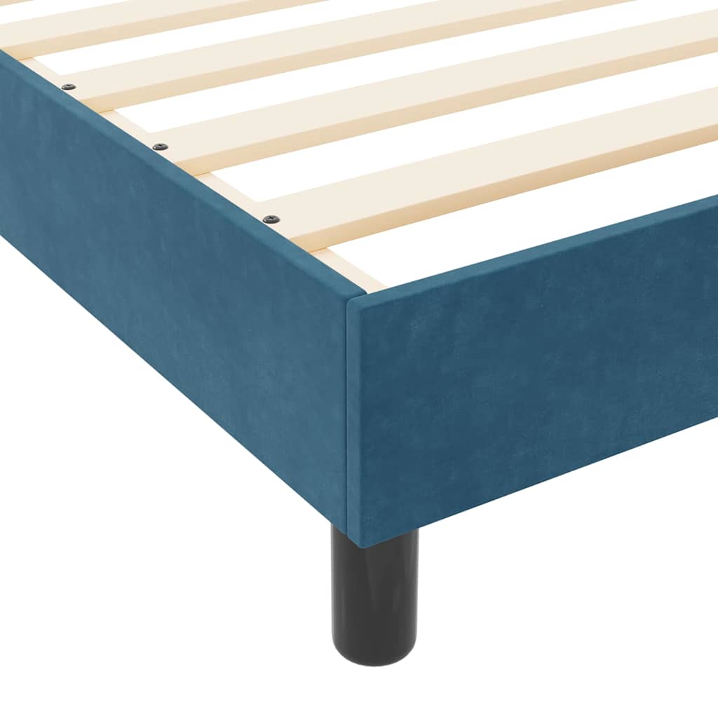 vidaXL Κρεβάτι με ελατήρια Σκούρο Μπλε 140 x 190 cm Βελούδο