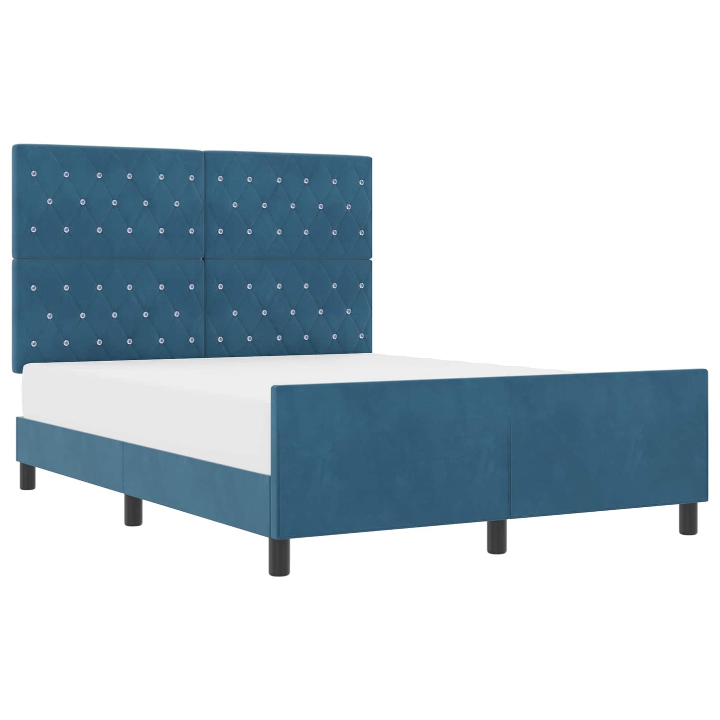 vidaXL Κρεβάτι με ελατήρια Σκούρο Μπλε 140 x 190 cm Βελούδο