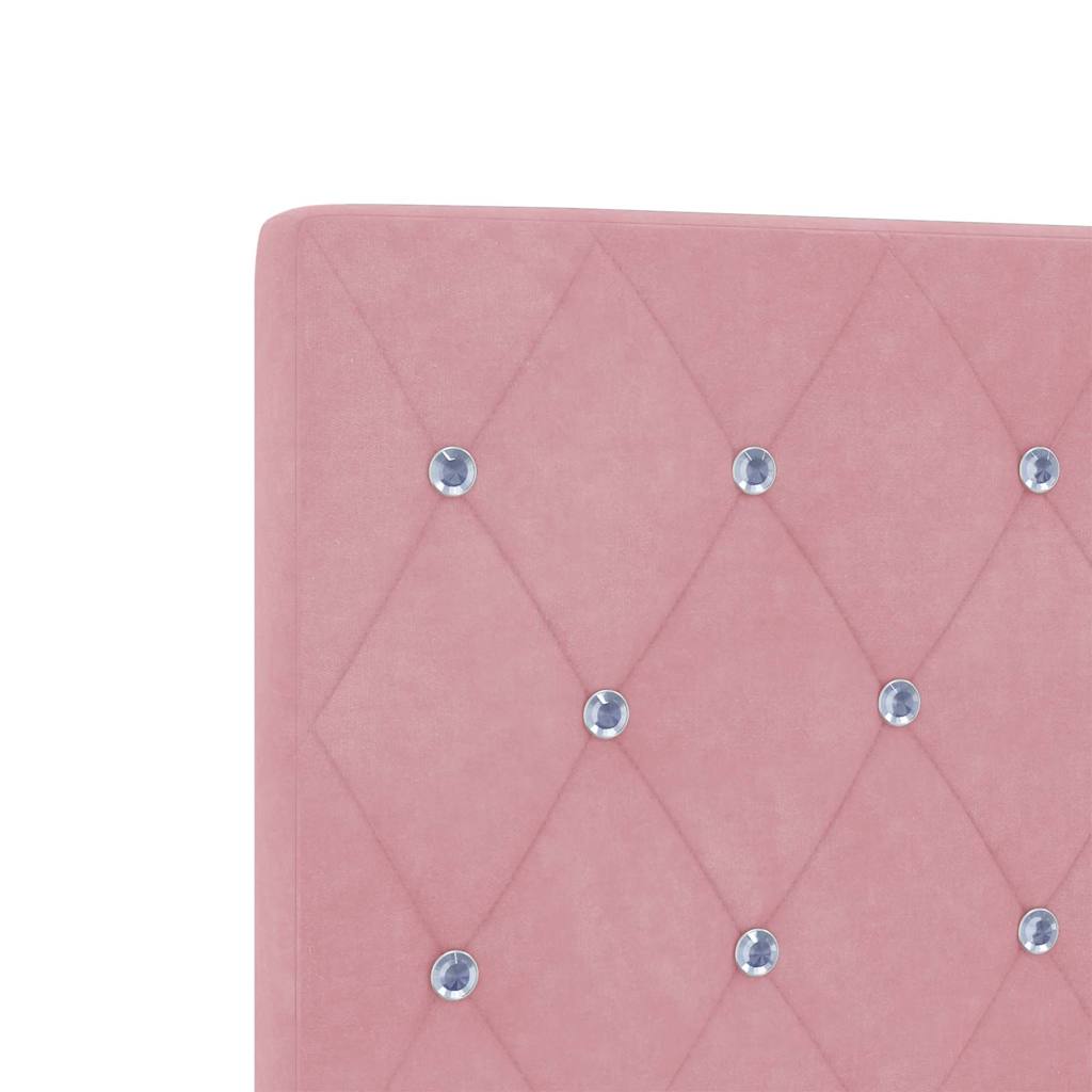 vidaXL Κρεβάτι με ελατήρια με κεφαλάρι Ροζ 140 x 200 cm Βελούδο