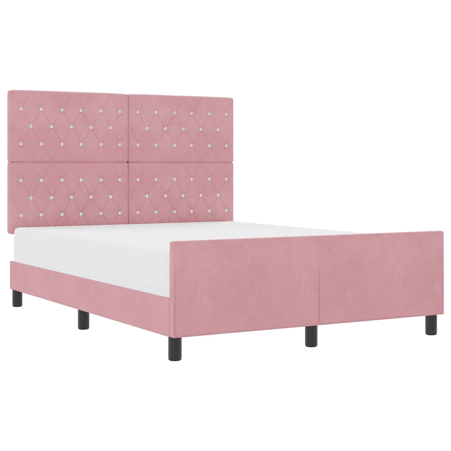 vidaXL Κρεβάτι με ελατήρια με κεφαλάρι Ροζ 160 x 200 cm Βελούδο