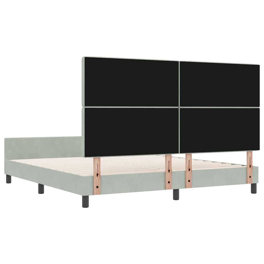 vidaXL Κρεβάτι με ελατήρια Ανοιχτό γκρι 180 x 200 cm Βελούδο