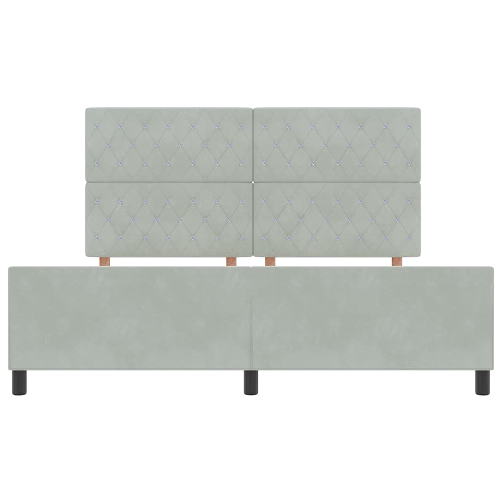 vidaXL Κρεβάτι με ελατήρια Ανοιχτό γκρι 180 x 200 cm Βελούδο