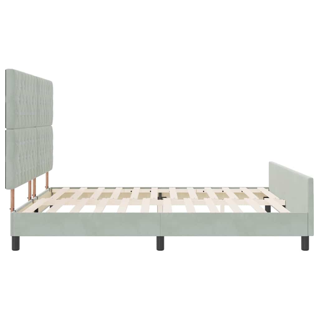 vidaXL Κρεβάτι με ελατήρια Ανοιχτό γκρι 180 x 200 cm Βελούδο