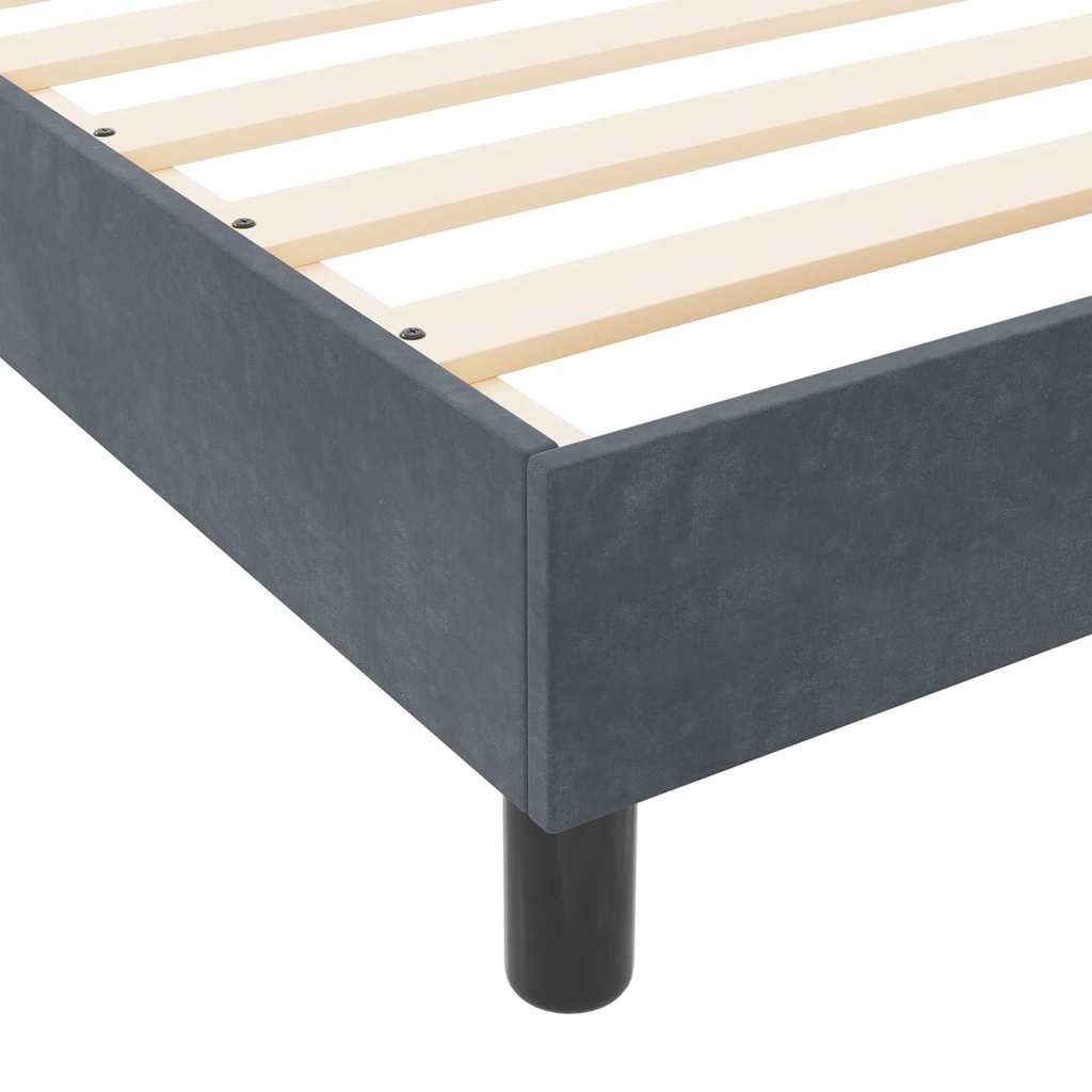 vidaXL Κρεβάτι με ελατήρια Σκούρο γκρι 200 x 200 cm Βελούδο