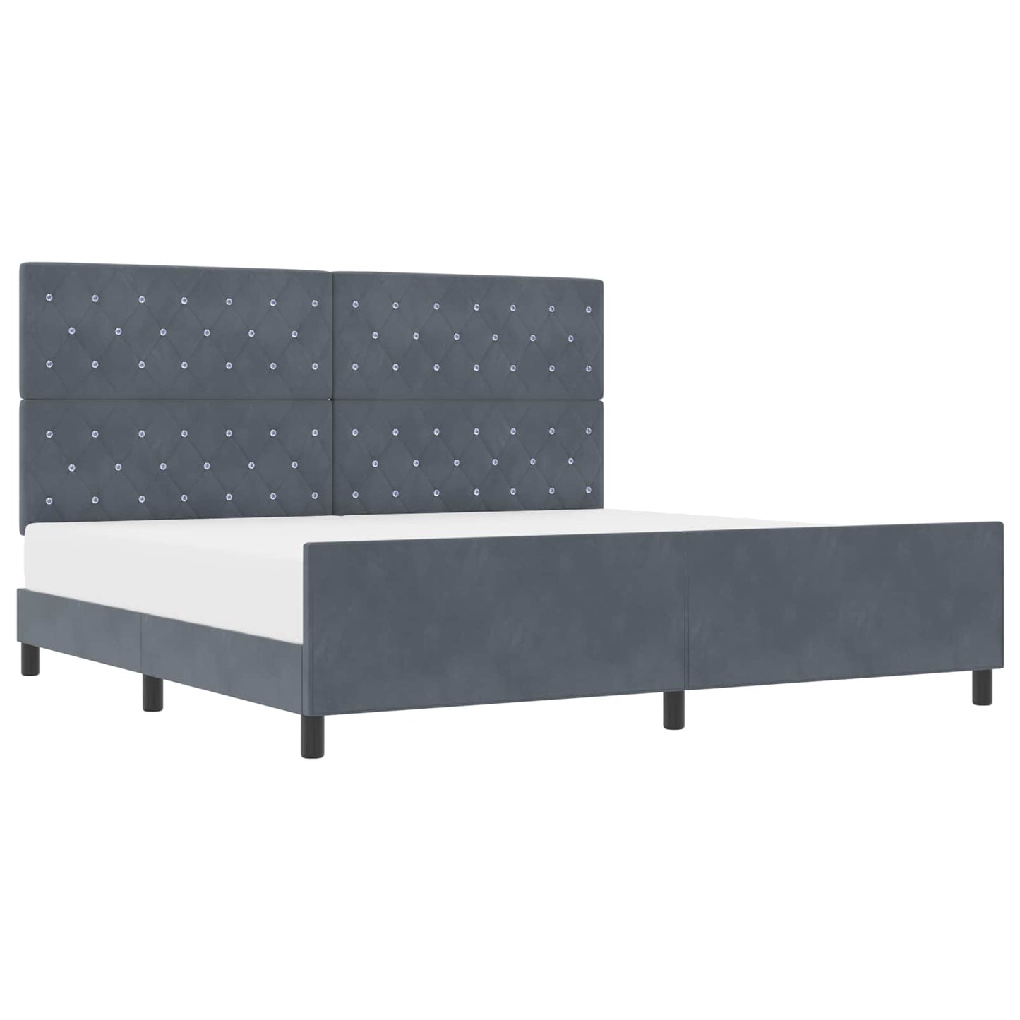 vidaXL Κρεβάτι με ελατήρια Σκούρο γκρι 200 x 200 cm Βελούδο
