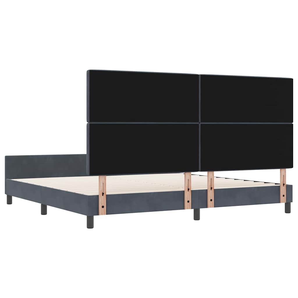 vidaXL Κρεβάτι με ελατήρια Σκούρο γκρι 200 x 200 cm Βελούδο