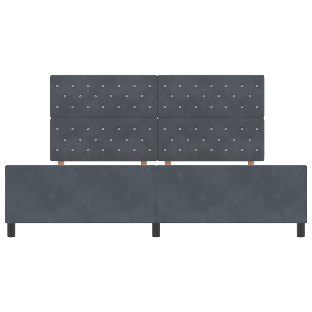 vidaXL Κρεβάτι με ελατήρια Σκούρο γκρι 200 x 200 cm Βελούδο