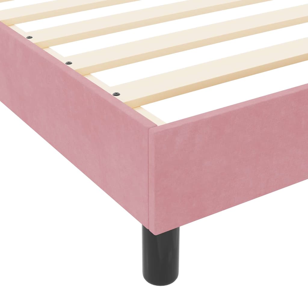 vidaXL Κρεβάτι με ελατήρια με κεφαλάρι Ροζ 200 x 200 cm Βελούδο