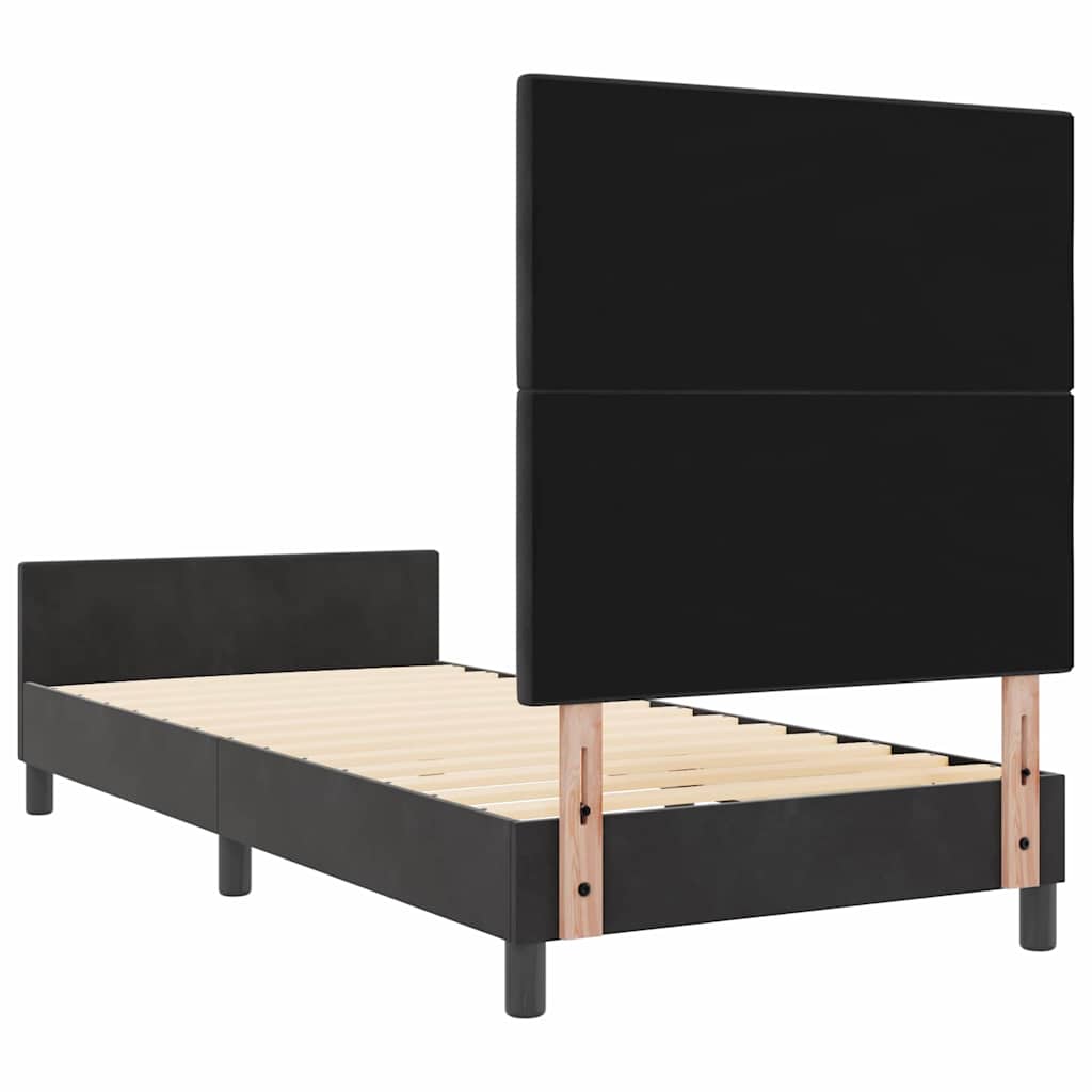 vidaXL Κρεβάτι με ελατήρια με κεφαλάρι Μαύρο 90 x 190 cm Βελούδο