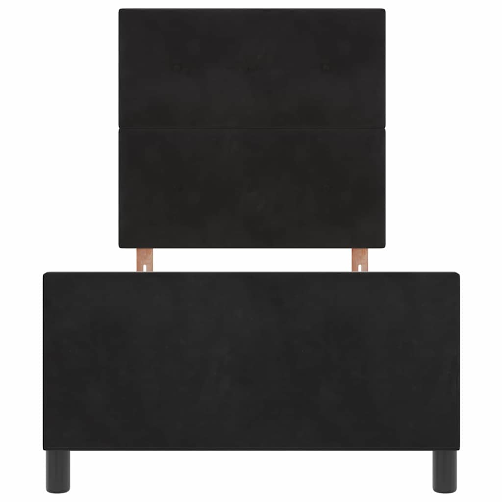 vidaXL Κρεβάτι με ελατήρια με κεφαλάρι Μαύρο 90 x 190 cm Βελούδο