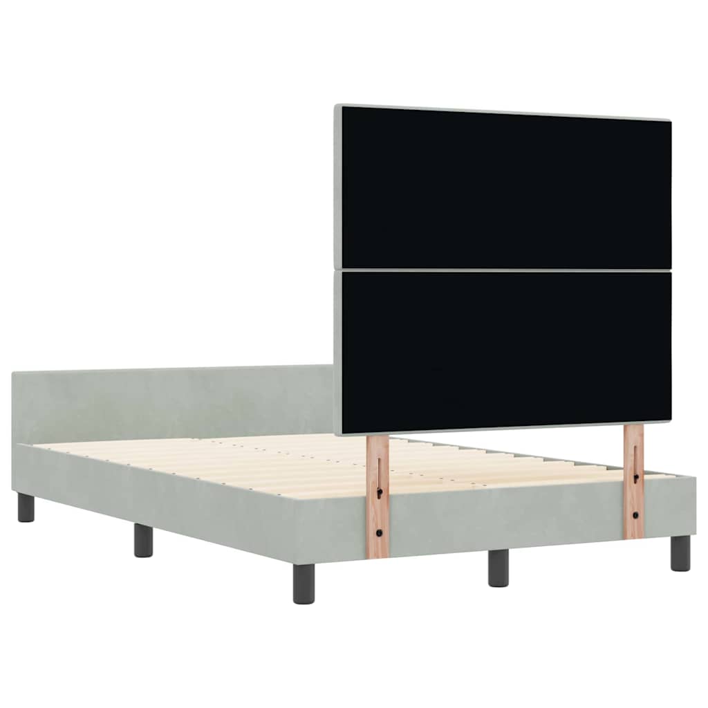 vidaXL Κρεβάτι με ελατήρια Ανοιχτό γκρι 120 x 190 cm Βελούδο