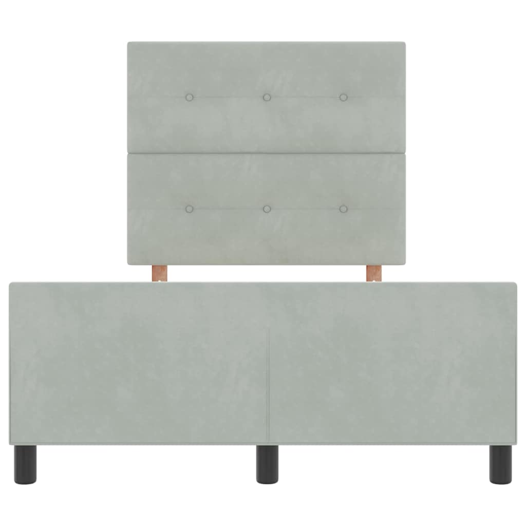 vidaXL Κρεβάτι με ελατήρια Ανοιχτό γκρι 120 x 190 cm Βελούδο