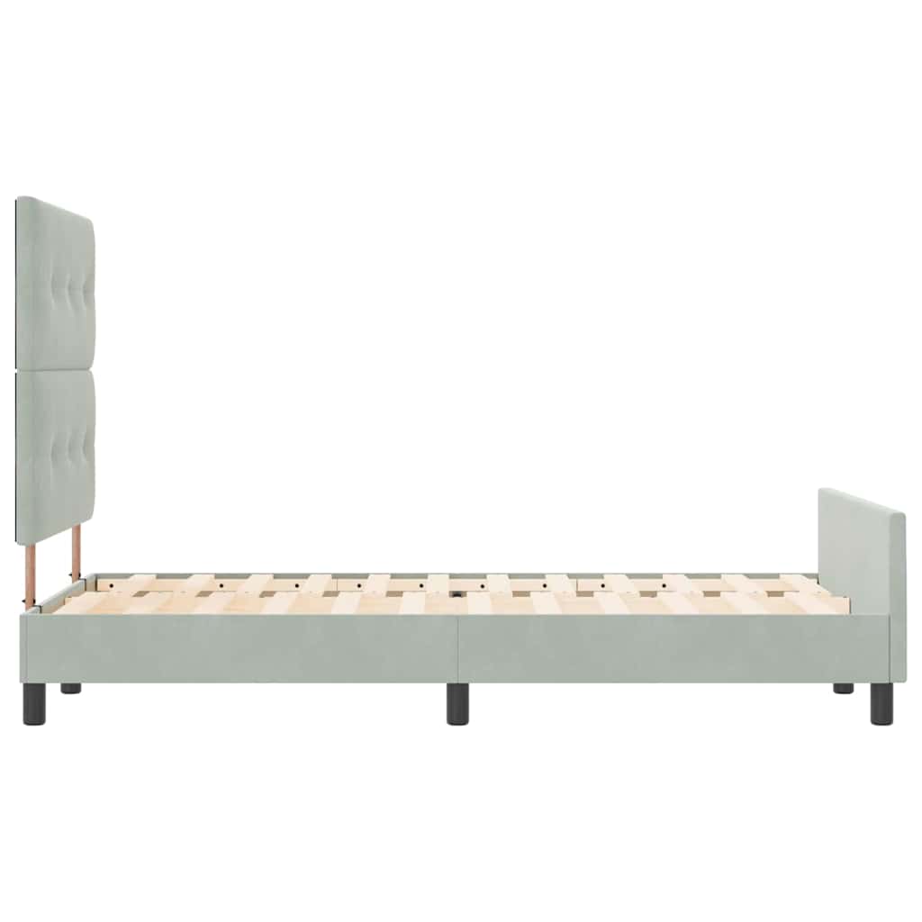 vidaXL Κρεβάτι με ελατήρια Ανοιχτό γκρι 120 x 190 cm Βελούδο