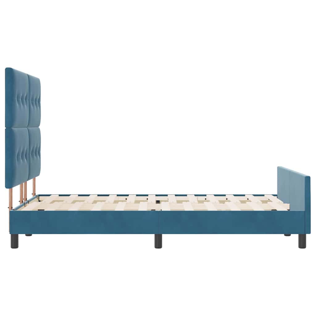 vidaXL Κρεβάτι με ελατήρια Σκούρο Μπλε 160 x 200 cm Βελούδο