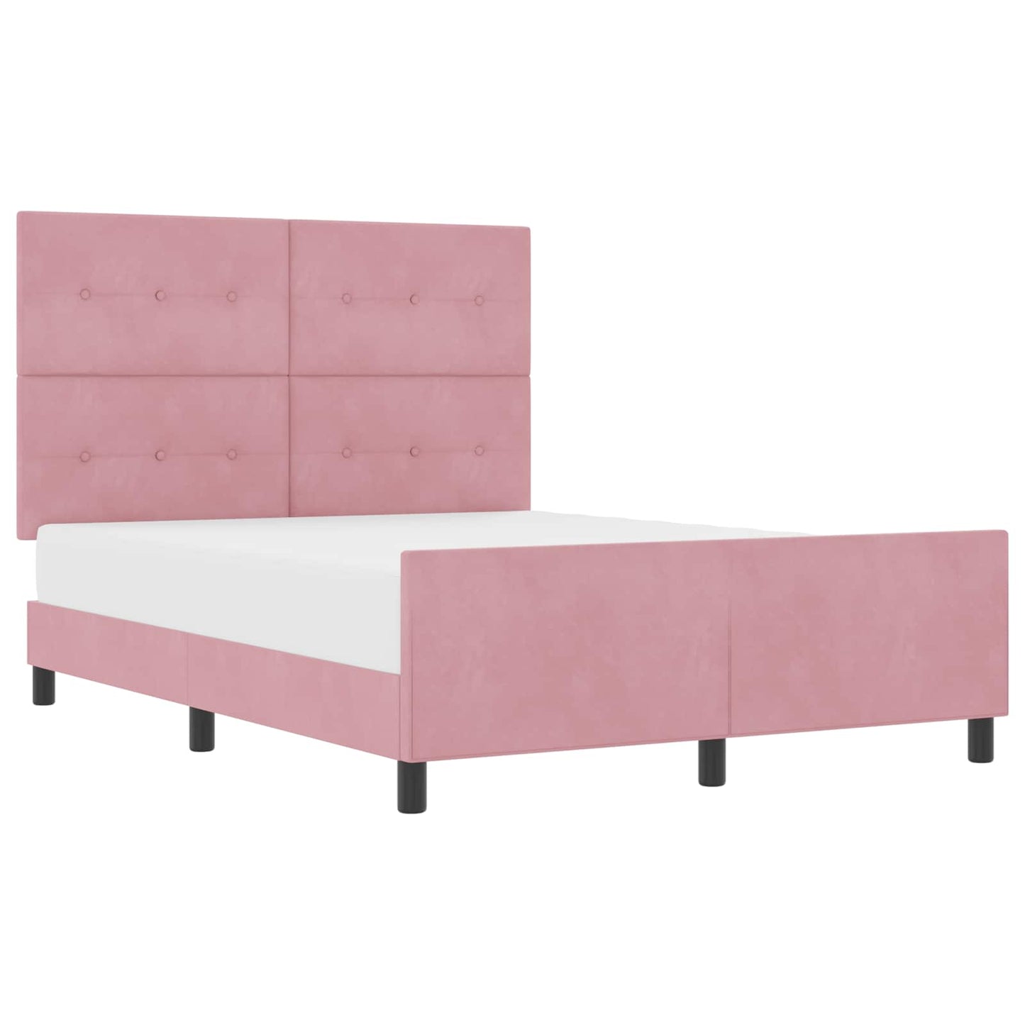 vidaXL Κρεβάτι με ελατήρια με κεφαλάρι Ροζ 160 x 200 cm Βελούδο