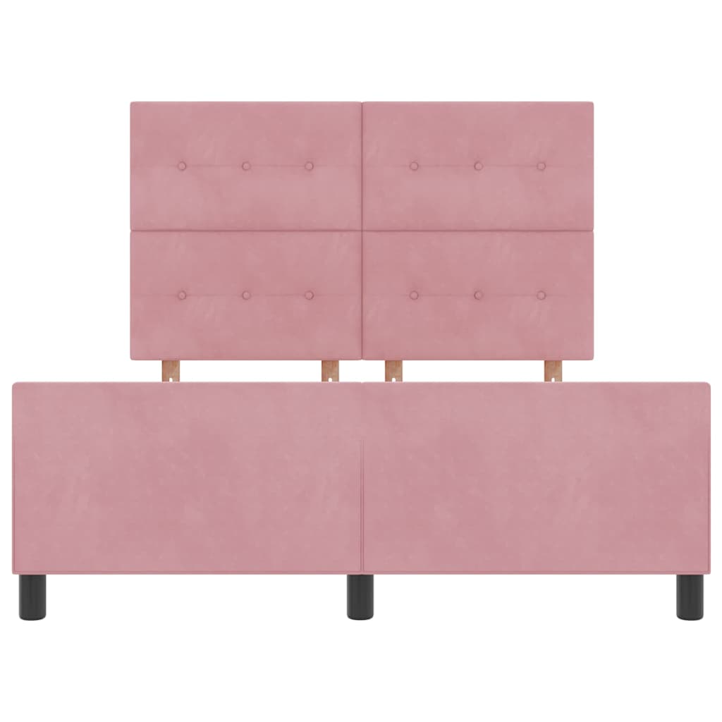 vidaXL Κρεβάτι με ελατήρια με κεφαλάρι Ροζ 160 x 200 cm Βελούδο