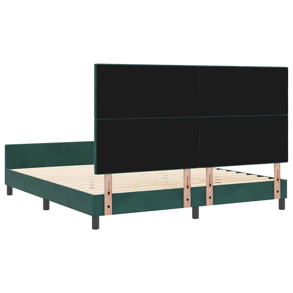 vidaXL Κρεβάτι με ελατήρια Σκούρο Πράσινο 180 x 200 cm Βελούδο