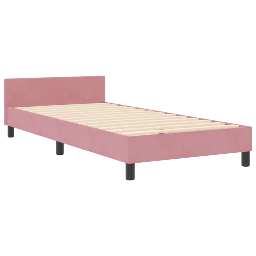 vidaXL Κρεβάτι με ελατήρια με κεφαλάρι Ροζ 180 x 200 cm Βελούδο
