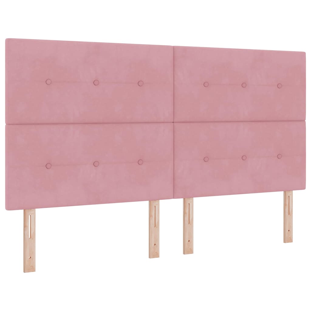 vidaXL Κρεβάτι με ελατήρια με κεφαλάρι Ροζ 180 x 200 cm Βελούδο