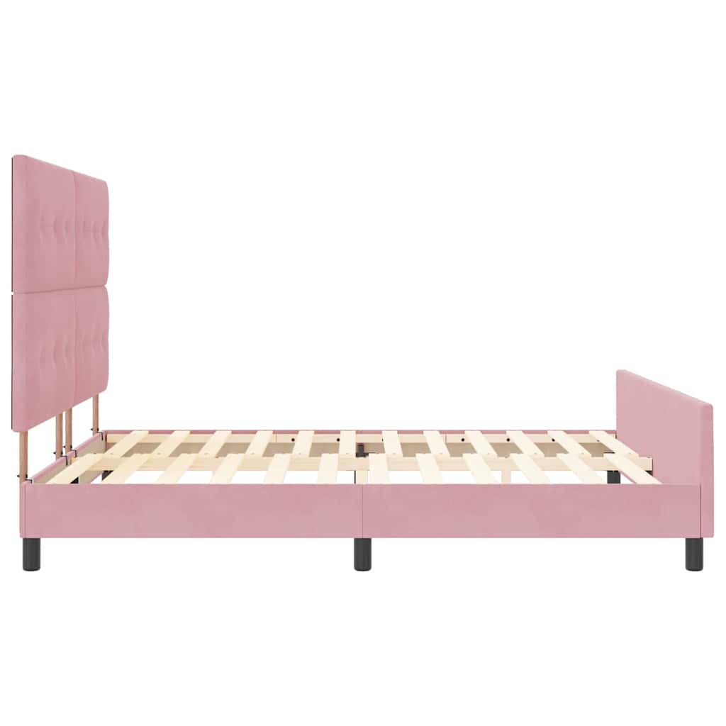 vidaXL Κρεβάτι με ελατήρια με κεφαλάρι Ροζ 180 x 200 cm Βελούδο
