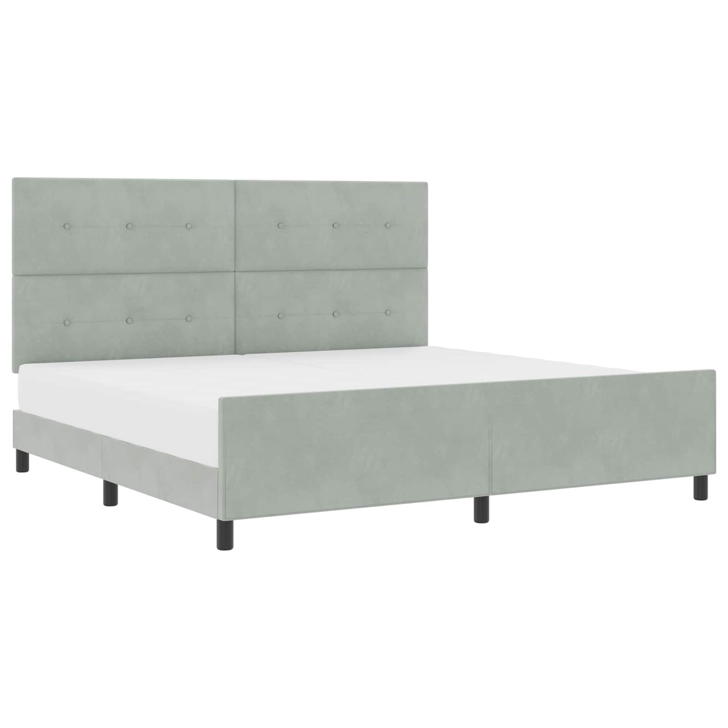 vidaXL Κρεβάτι με ελατήρια Ανοιχτό γκρι 200 x 200 cm Βελούδο