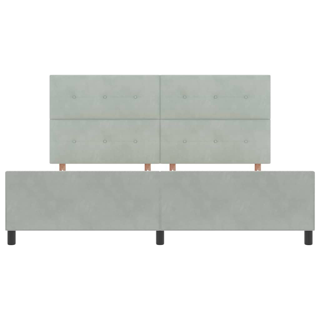 vidaXL Κρεβάτι με ελατήρια Ανοιχτό γκρι 200 x 200 cm Βελούδο