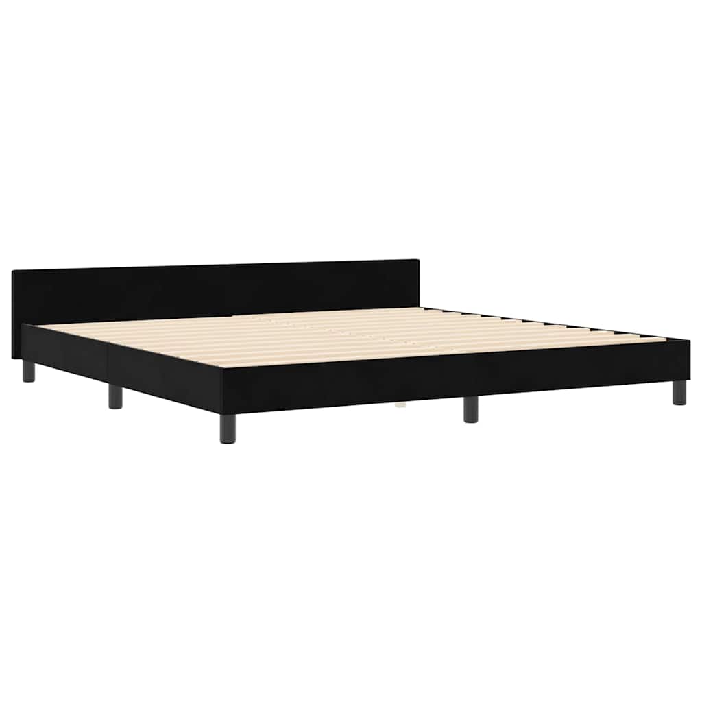 vidaXL Κρεβάτι με ελατήρια με κεφαλάρι Μαύρο 200 x 200 cm Βελούδο
