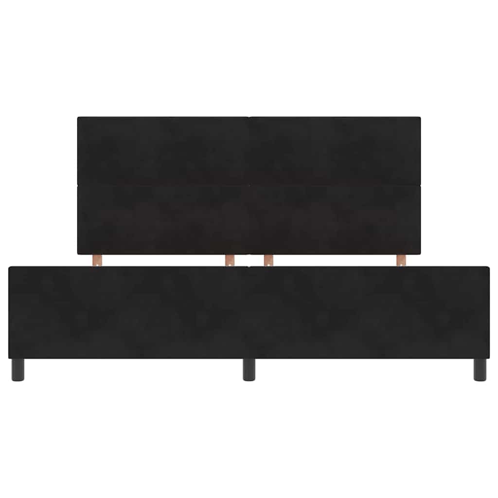 vidaXL Κρεβάτι με ελατήρια με κεφαλάρι Μαύρο 200 x 200 cm Βελούδο