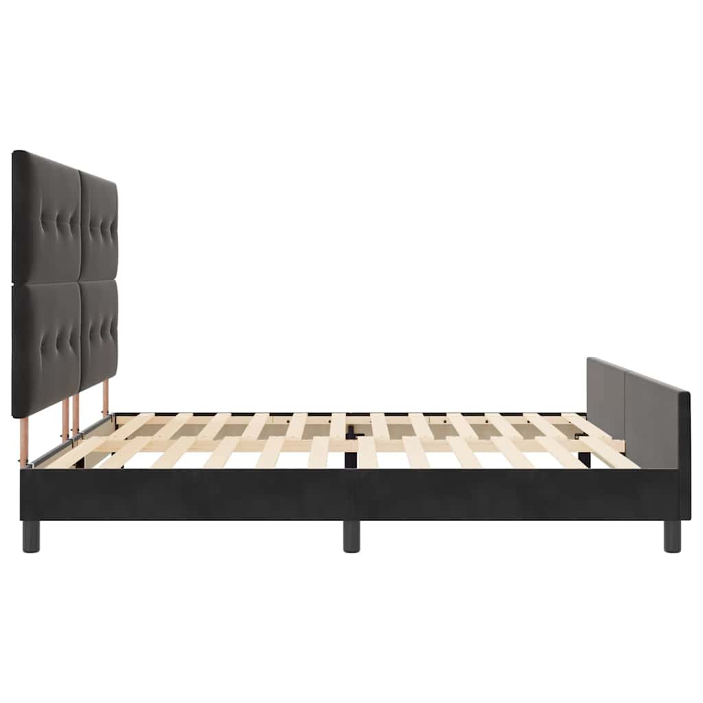 vidaXL Κρεβάτι με ελατήρια με κεφαλάρι Μαύρο 200 x 200 cm Βελούδο
