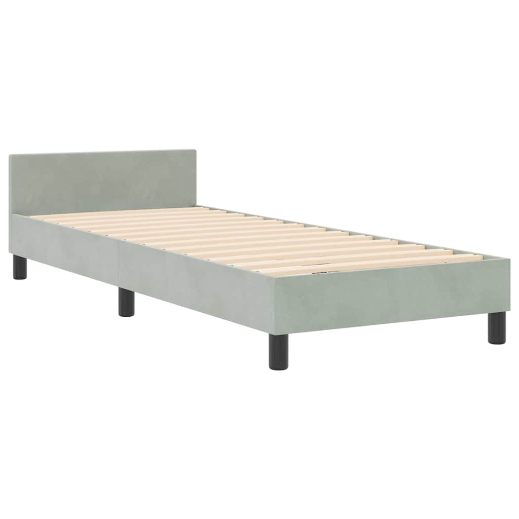 vidaXL Κρεβάτι με ελατήρια Ανοιχτό γκρι 80 x 200 cm Βελούδο