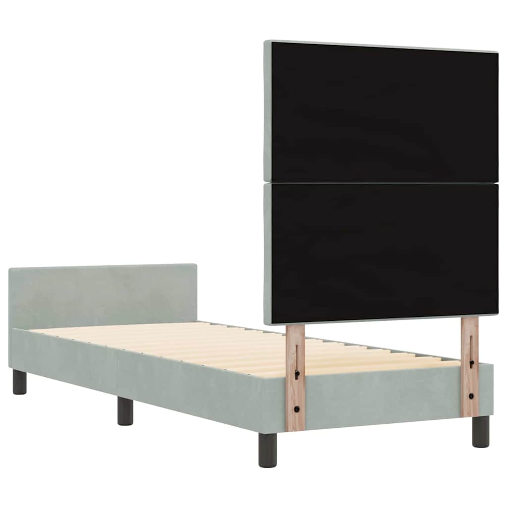 vidaXL Κρεβάτι με ελατήρια Ανοιχτό γκρι 80 x 200 cm Βελούδο