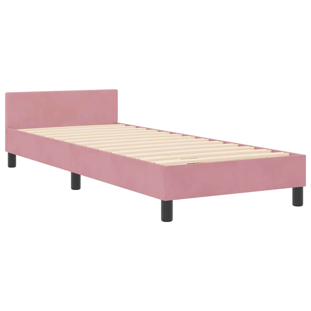 vidaXL Κρεβάτι με ελατήρια με κεφαλάρι Ροζ 80 x 200 cm Βελούδο