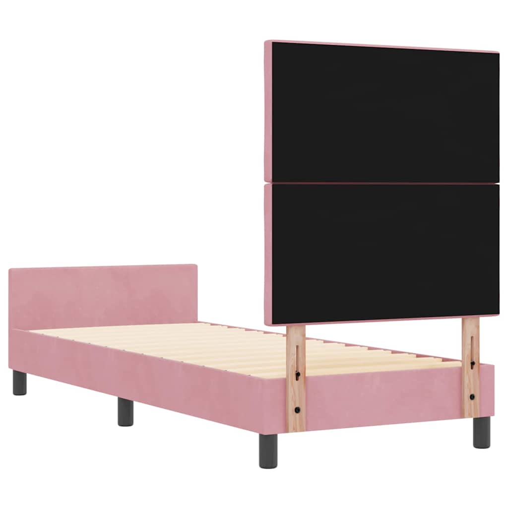 vidaXL Κρεβάτι με ελατήρια με κεφαλάρι Ροζ 80 x 200 cm Βελούδο