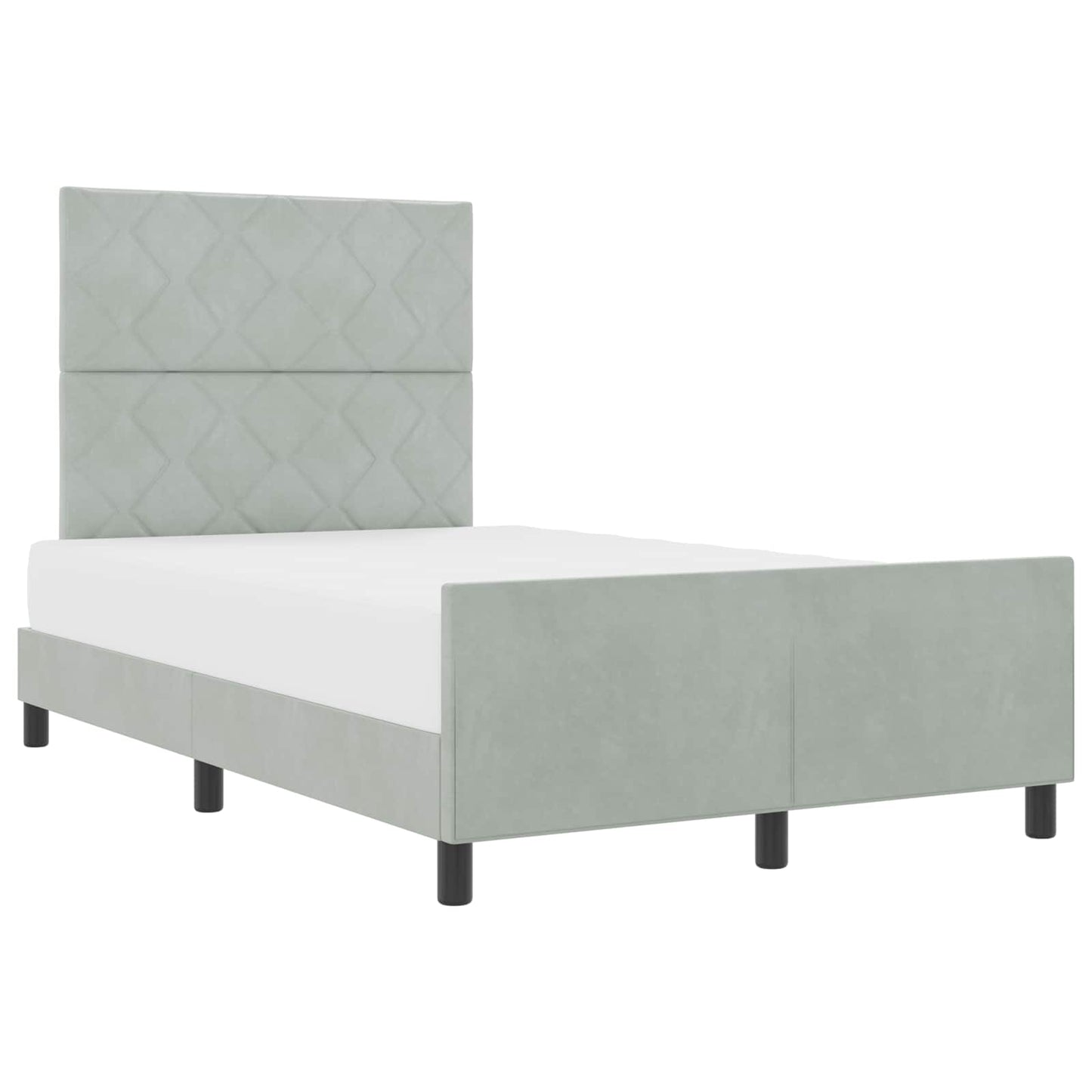 vidaXL Κρεβάτι με ελατήρια Ανοιχτό γκρι 120 x 190 cm Βελούδο